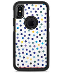 Dark Blue and Yellow Watercolor Dots over White - iPhone X OtterBox Case & Skin Kits