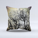 Dark Branches Bright Sky ink-Fuzed Decorative Throw Pillow