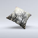 Dark Branches Bright Sky ink-Fuzed Decorative Throw Pillow