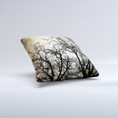 Dark Branches Bright Sky ink-Fuzed Decorative Throw Pillow
