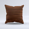 Dark Brown Wood Grain Ink-Fuzed Decorative Throw Pillow