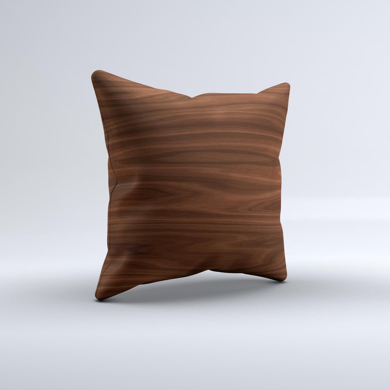 Dark Brown Wood Grain Ink-Fuzed Decorative Throw Pillow