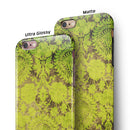 Dark Brown and Lime Green Cauliflower Damask Pattern iPhone 6/6s or 6/6s Plus 2-Piece Hybrid INK-Fuzed Case