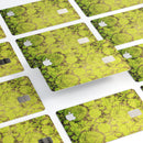 Dark Brown and Lime Green Cauliflower Damask Pattern - Premium Protective Decal Skin-Kit for the Apple Credit Card