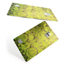 Dark Brown and Lime Green Cauliflower Damask Pattern - Premium Protective Decal Skin-Kit for the Apple Credit Card