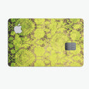 Dark Brown and Lime Green Cauliflower Damask Pattern - Premium Protective Decal Skin-Kit for the Apple Credit Card
