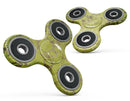 Dark Brown and Lime Green Cauliflower Damask Pattern Full-Body Fidget Spinner Skin-Kit