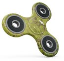 Dark Brown and Lime Green Cauliflower Damask Pattern Full-Body Fidget Spinner Skin-Kit
