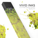 Dark Brown and Lime Green Cauliflower Damask Pattern - Premium Decal Protective Skin-Wrap Sticker compatible with the Juul Labs vaping device