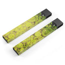 Dark Brown and Lime Green Cauliflower Damask Pattern - Premium Decal Protective Skin-Wrap Sticker compatible with the Juul Labs vaping device