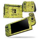 Dark Brown and Lime Green Cauliflower Damask Pattern - Skin Wrap Decal for Nintendo Switch Lite Console & Dock - 3DS XL - 2DS - Pro - DSi - Wii - Joy-Con Gaming Controller