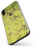 Dark Brown and Lime Green Cauliflower Damask Pattern - iPhone X Skin-Kit