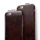 Dark Copper Abstract Geometric Shapes iPhone 6/6s or 6/6s Plus 2-Piece Hybrid INK-Fuzed Case
