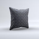 Dark Diamond Plate Ink-Fuzed Decorative Throw Pillow