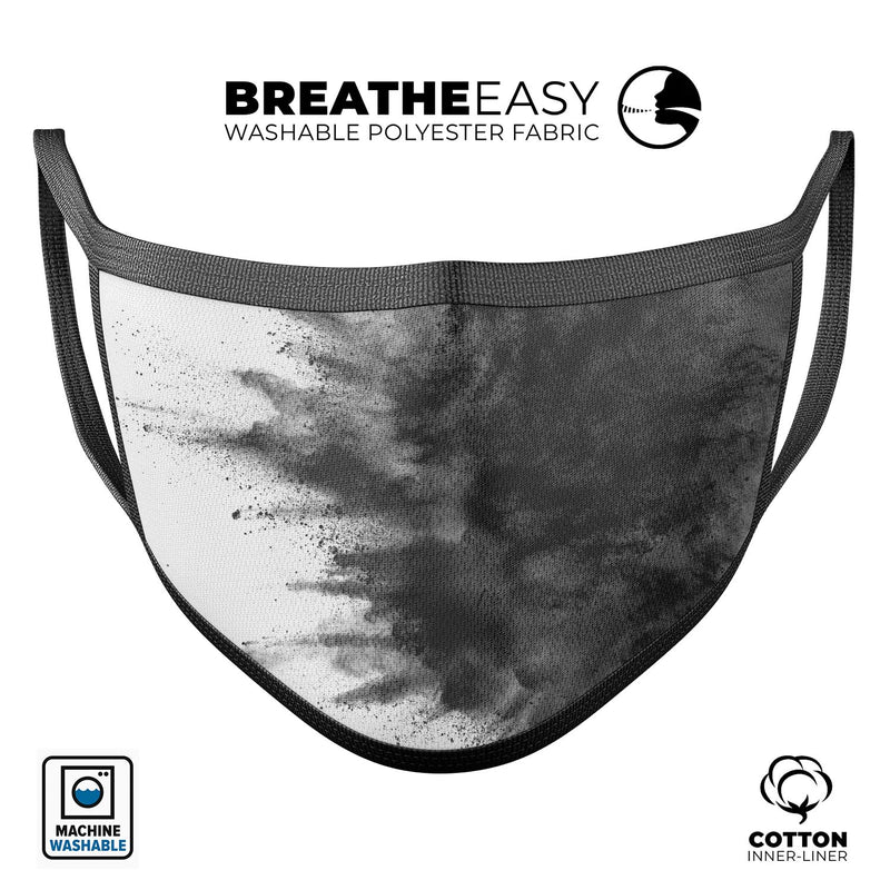 Dark Dust Explosion - Made in USA Mouth Cover Unisex Anti-Dust Cotton Blend Reusable & Washable Face Mask with Adjustable Sizing for Adult or Child