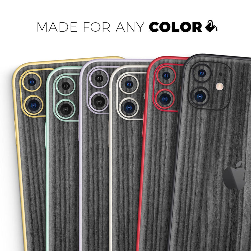 Dark Ebony Woodgrain 2 - Skin-Kit compatible with the Apple iPhone 13, 13 Pro Max, 13 Mini, 13 Pro, iPhone 12, iPhone 11 (All iPhones Available)