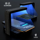 Dark Ebony Woodgrain UV Germicidal Sanitizing Sterilizing Wireless Smart Phone Screen Cleaner + Charging Station