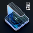 Dark Ebony Woodgrain UV Germicidal Sanitizing Sterilizing Wireless Smart Phone Screen Cleaner + Charging Station