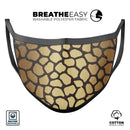 Dark Gold Flaked Animal v2 - Made in USA Mouth Cover Unisex Anti-Dust Cotton Blend Reusable & Washable Face Mask with Adjustable Sizing for Adult or Child