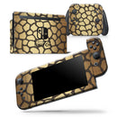 Dark Gold Flaked Animal v2 - Skin Wrap Decal for Nintendo Switch Lite Console & Dock - 3DS XL - 2DS - Pro - DSi - Wii - Joy-Con Gaming Controller