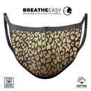 Dark Gold Flaked Animal v3 - Made in USA Mouth Cover Unisex Anti-Dust Cotton Blend Reusable & Washable Face Mask with Adjustable Sizing for Adult or Child