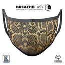 Dark Gold Flaked Animal v4 - Made in USA Mouth Cover Unisex Anti-Dust Cotton Blend Reusable & Washable Face Mask with Adjustable Sizing for Adult or Child
