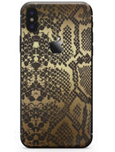 Dark Gold Flaked Animal v4 - iPhone X Skin-Kit