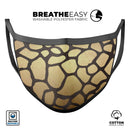 Dark Gold Flaked Animal v5 - Made in USA Mouth Cover Unisex Anti-Dust Cotton Blend Reusable & Washable Face Mask with Adjustable Sizing for Adult or Child