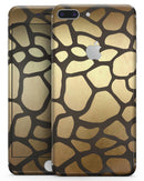 Dark Gold Flaked Animal v5 - Skin-kit for the iPhone 8 or 8 Plus