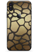 Dark Gold Flaked Animal v5 - iPhone X Skin-Kit