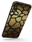 Dark Gold Flaked Animal v5 - iPhone X Skin-Kit