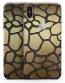 Dark Gold Flaked Animal v5 - iPhone X Skin-Kit