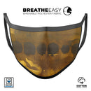 Dark Gray and Gold Cavern - Made in USA Mouth Cover Unisex Anti-Dust Cotton Blend Reusable & Washable Face Mask with Adjustable Sizing for Adult or Child