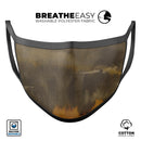 Dark Gray and Gold Cavern V3 - Made in USA Mouth Cover Unisex Anti-Dust Cotton Blend Reusable & Washable Face Mask with Adjustable Sizing for Adult or Child