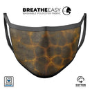 Dark Gray and Golden Honeycomb - Made in USA Mouth Cover Unisex Anti-Dust Cotton Blend Reusable & Washable Face Mask with Adjustable Sizing for Adult or Child