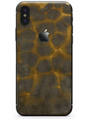 Dark Gray and Golden Honeycomb - iPhone X Skin-Kit