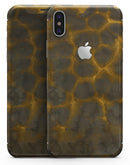 Dark Gray and Golden Honeycomb - iPhone X Skin-Kit