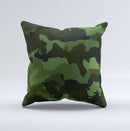 Dark Green Camouflage Textile ink-Fuzed Decorative Throw Pillow