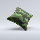 Dark Green Camouflage Textile ink-Fuzed Decorative Throw Pillow