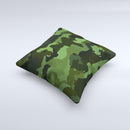 Dark Green Camouflage Textile ink-Fuzed Decorative Throw Pillow