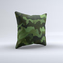 Dark Green Camouflage Textile ink-Fuzed Decorative Throw Pillow