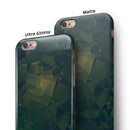 Dark Green Geometric V12 iPhone 6/6s or 6/6s Plus 2-Piece Hybrid INK-Fuzed Case