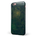 Dark Green Geometric V12 iPhone 6/6s or 6/6s Plus 2-Piece Hybrid INK-Fuzed Case