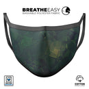 Dark Green Geometric V12 - Made in USA Mouth Cover Unisex Anti-Dust Cotton Blend Reusable & Washable Face Mask with Adjustable Sizing for Adult or Child