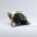 Dark Green Glowing Universe Ink-Fuzed Decorative Throw Pillow