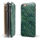 Dark Green Watercolor Quatrefoil iPhone 6/6s or 6/6s Plus 2-Piece Hybrid INK-Fuzed Case