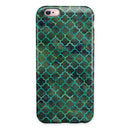 Dark Green Watercolor Quatrefoil iPhone 6/6s or 6/6s Plus 2-Piece Hybrid INK-Fuzed Case