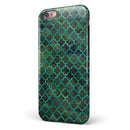 Dark Green Watercolor Quatrefoil iPhone 6/6s or 6/6s Plus 2-Piece Hybrid INK-Fuzed Case