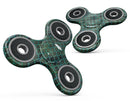 Dark Green Watercolor Quatrefoil Full-Body Fidget Spinner Skin-Kit