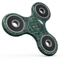 Dark Green Watercolor Quatrefoil Full-Body Fidget Spinner Skin-Kit